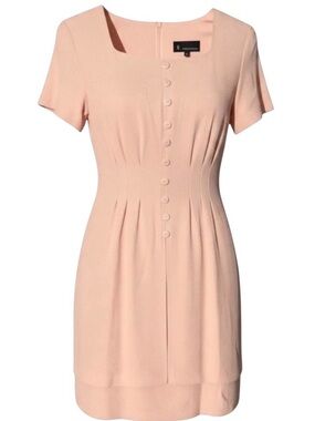 Vintage JAMIE Brooke Salmon Pink Sheath Shift Dress Women’s Size Small 4/6